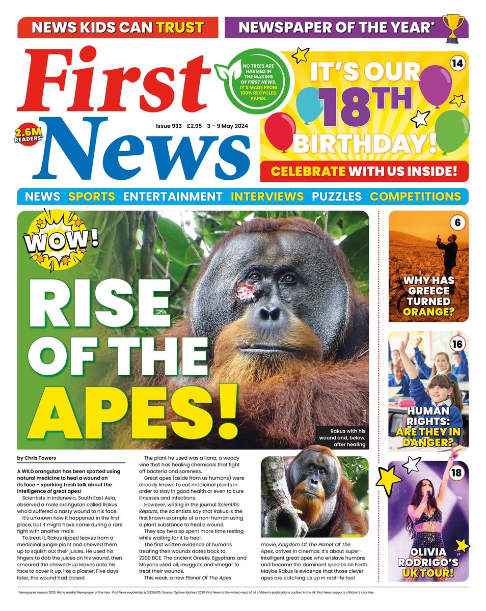 Wow! This weekend @First_News celebrates its 18th birthday. It’s been an honour to curate the news especially for children all those years and to give them a voice about the issues they care about. Thanks to everyone who has been on the journey with us.