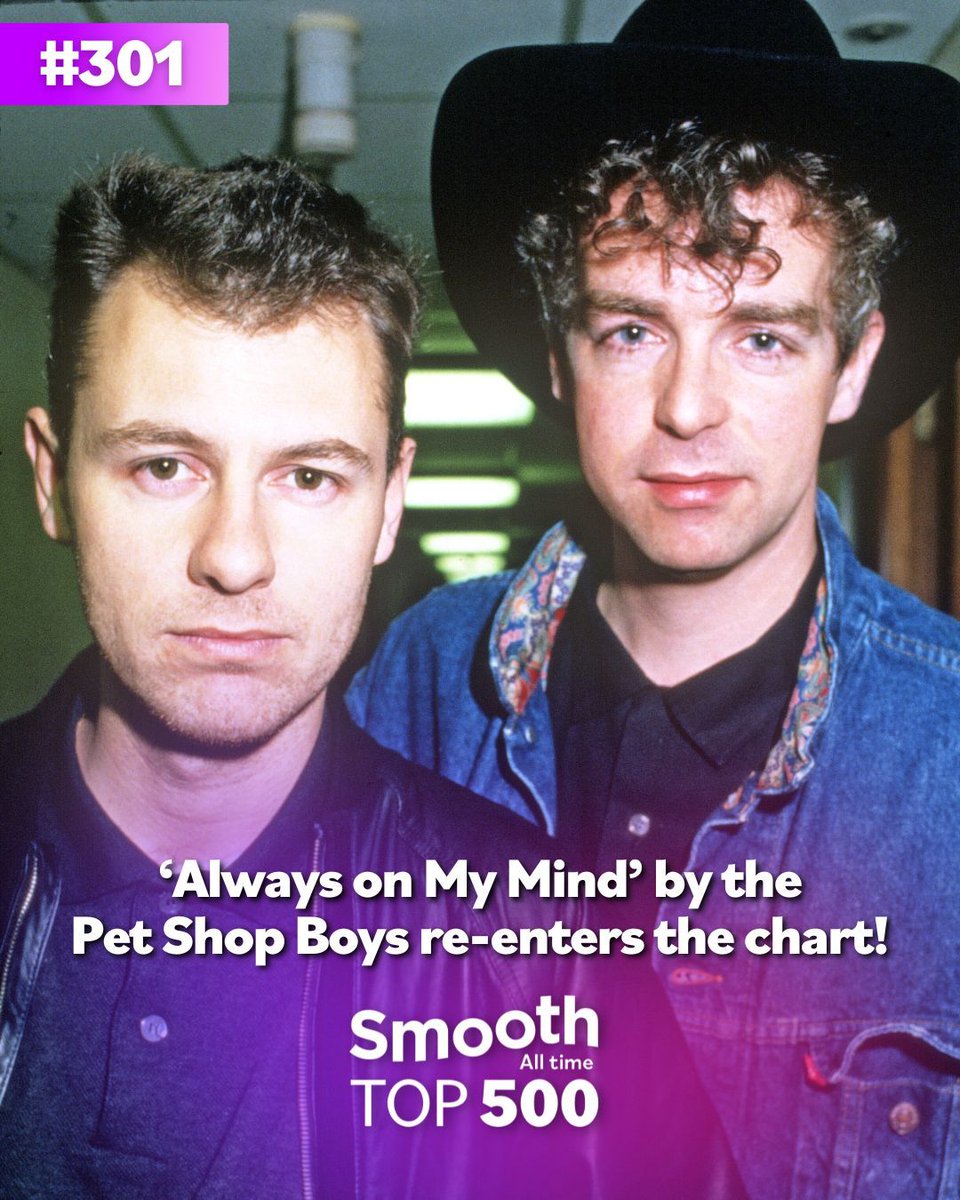 'You were always on my mind, you were always on my mind...' 🎶 @petshopboys

We're counting down Smooth's All Time Top 500 for 2024! Listen now on DAB+, online or on @GlobalPlayer 👉 global-player.onelink.me/Br0x/SmoothLis… #Smooth500