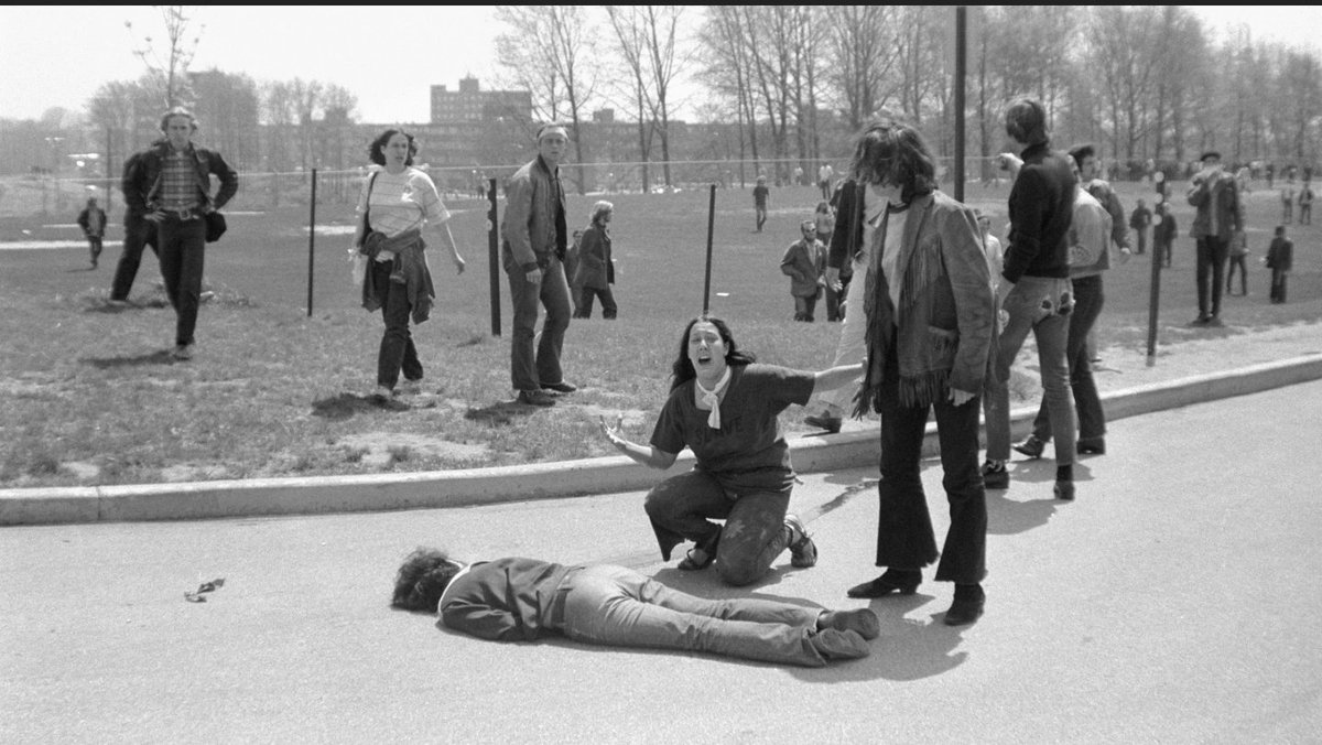 CaliforniaCPUSA's tweet image. WE REMEMBER: On May 4th, 1970, soldiers opened fire on peaceful anti-Vietnam war demonstrators at Kent State University. Four students were killed and nine wounded. Today, violent ruling-class and police oppression against students continues. #KentState