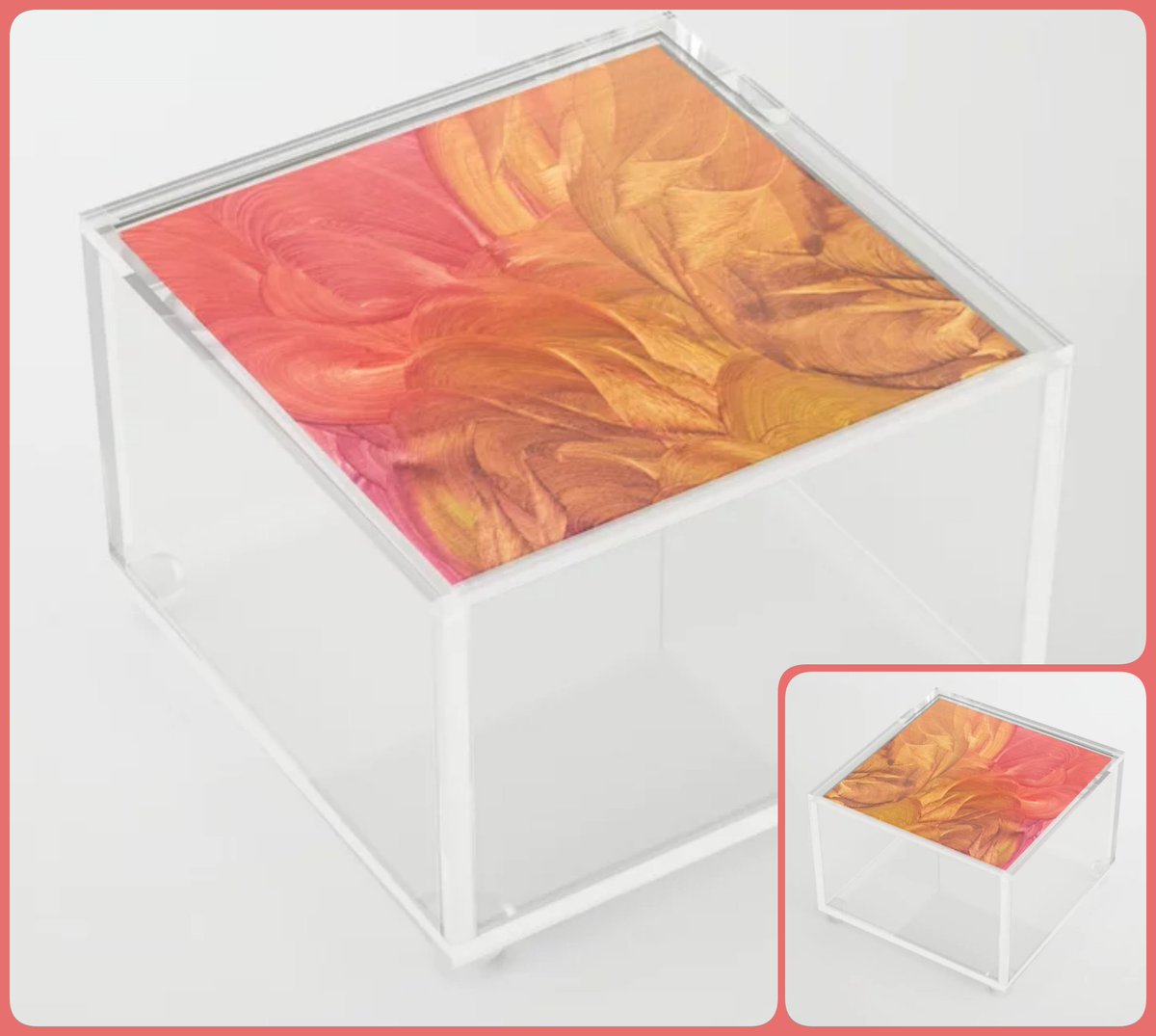 Heka Acrylic Box~Art Exquisite!~ #coasters #gifts #trays #mugs #coffee #society6 #artfalaxy #stickers #stationary #art #accents #modern #trendy #wine #water #placemats #desk #office #puzzles #tablecloths #runners #pink #golden #orange #peach

society6.com/product/heka14…