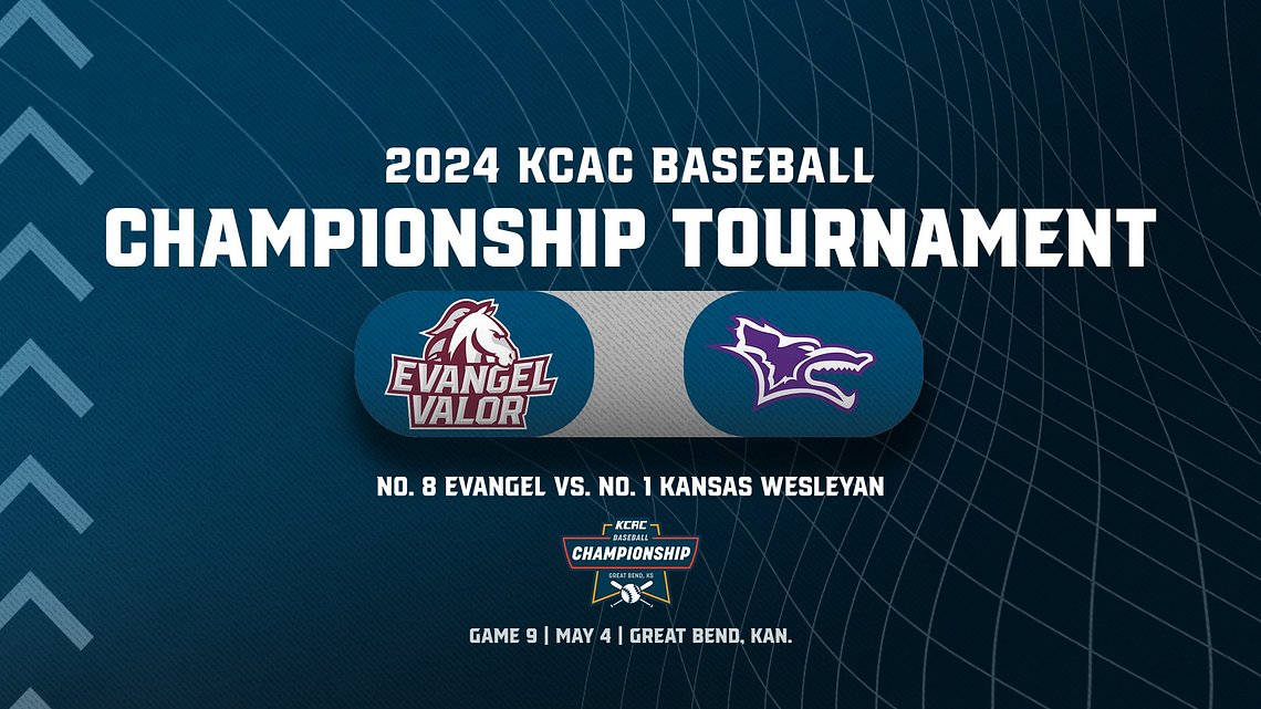 2024 KCAC Baseball Championship Tournament — No. 8 @EvangelValor vs. No. 1 @kwucoyotes (12:15 PM CST) #KCACbsb Tickets: bit.ly/3xEtTiW Live Stream: bit.ly/3UOlpPy Live Stats: bit.ly/3w8ISkW @NAIA @NAIABall @exploregbks