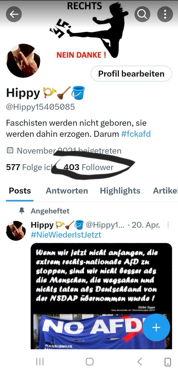 Guten Tag zusammen. 👋 Nachdem ich meinen alten Account Willi Mueller schließen musste, habe ich schon viele alte Follower wieder gefunden. Schön, dass ihr wieder da seid und herzlichen Dank. #Zusammensindwirmehr #LautGegenRechts #fckafd