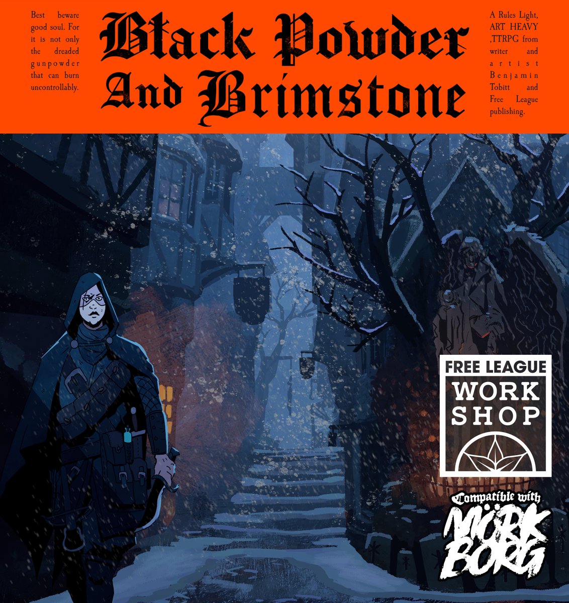 Back Black Powder and Brimstone today! A rules light, art heavy TTRPG based on the Mörk Borg system. This game was a labour of love, and I cant wait to share this with the world. So please either back or spread th word so I can make it the best it can be.