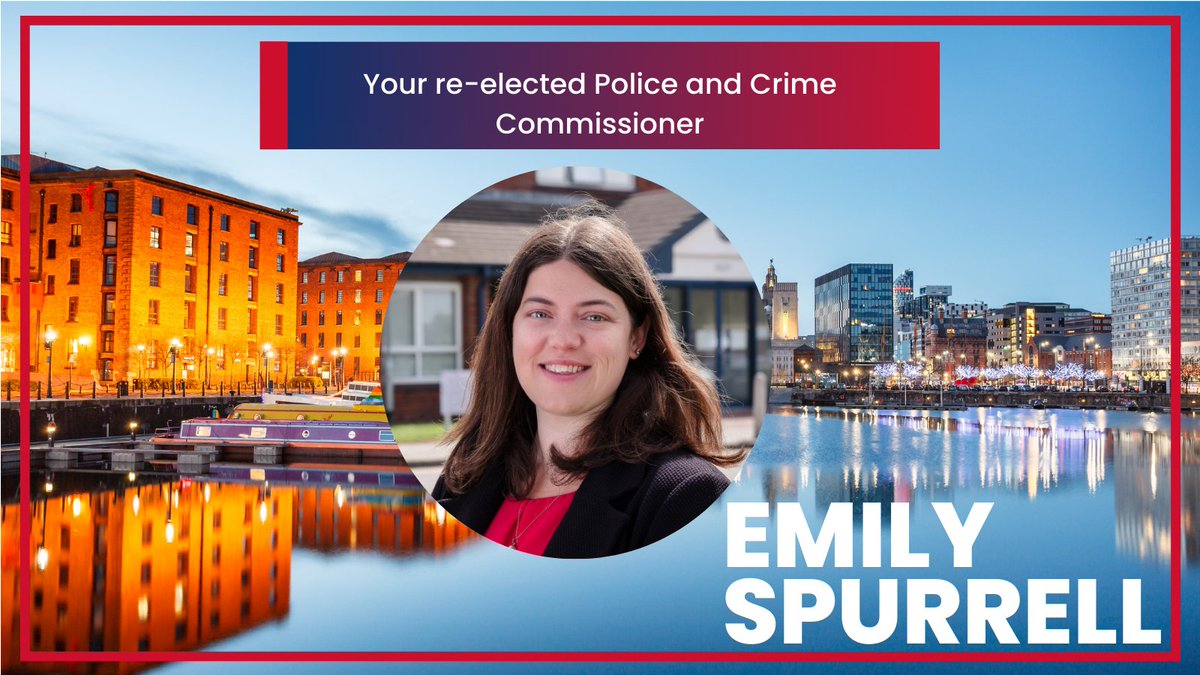 Winning the vote by 61.7%.... Emily Spurrell WINS your vote and has been re-elected as your Police and Crime Commissioner for Merseyside! She will serve as #PCC for the next 4️⃣ years working on your policing priorities and creating a safer, stronger #Merseyside.