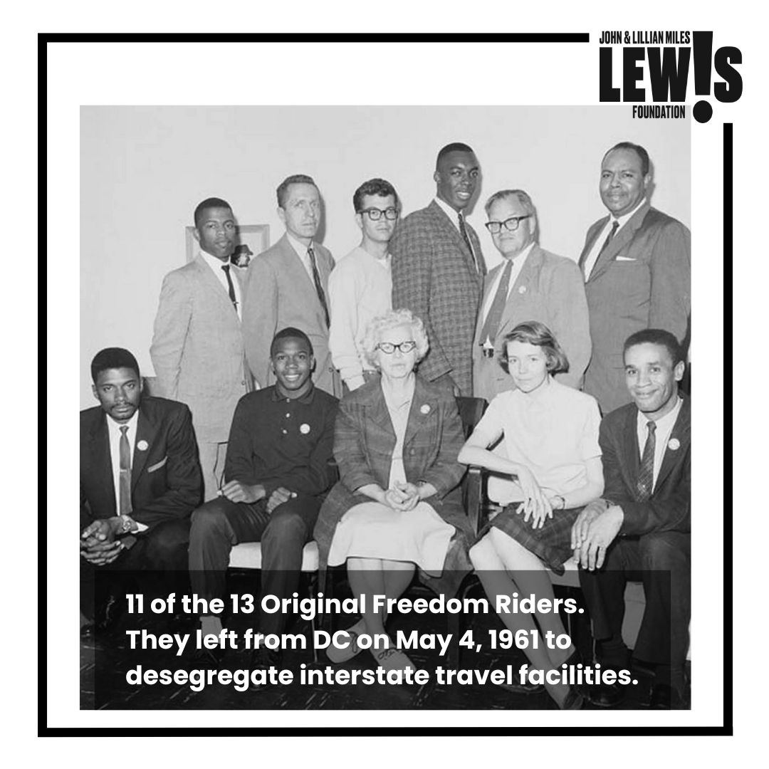 May 4, 1961: 13 #FreedomRiders (including a 21 year old John Lewis) left DC for New Orleans to desegregate transportation facilities across the south. Learn more about the Original 13 from The @Tennessean: tennessean.com/story/news/202… #GoodTrouble #CivilRights #JohnLewis