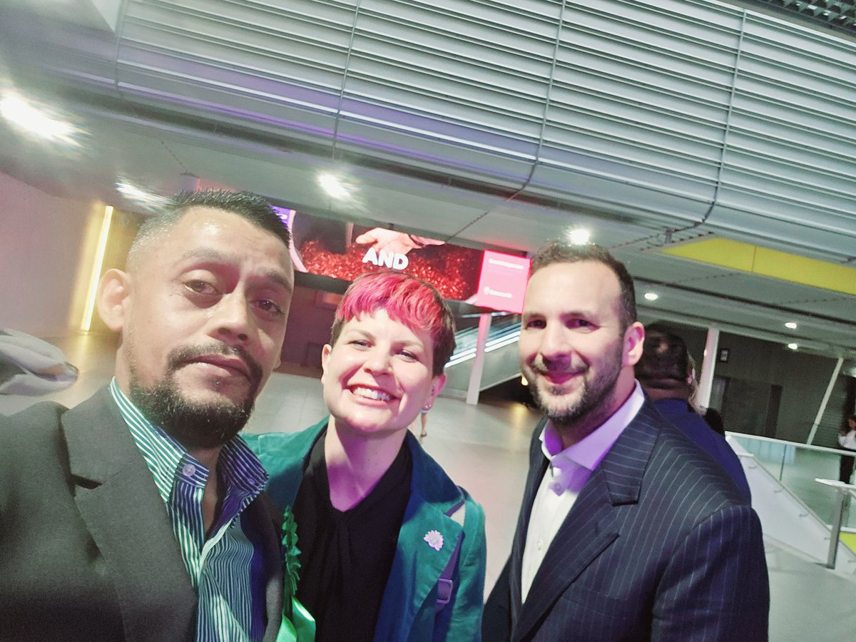 At the Mayoral count in the Excel. It has been a great 24 hours for the Greens nationally, and we are hopeful it will get even better. It was great to meet with the @TheGreenParty Mayoral candidate, @ZoeGarbett, and Deputy Leader, @ZackPolanski. #VoteGreen
