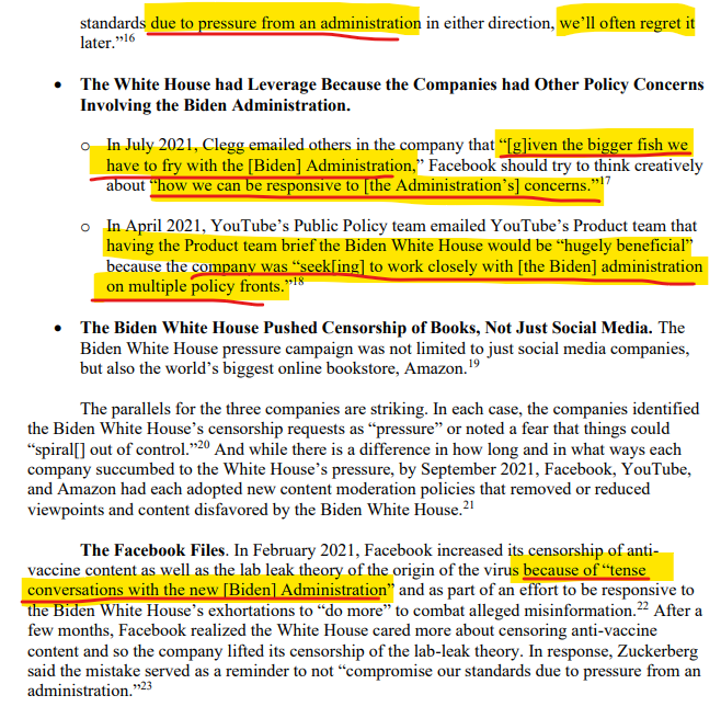 Here are 10 flaming examples of times Facebook, YouTube & Amazon explicitly said they only passed censorship policies bc they were threatened by the Biden government
#TerroristBiden & #TheWhiteHouse