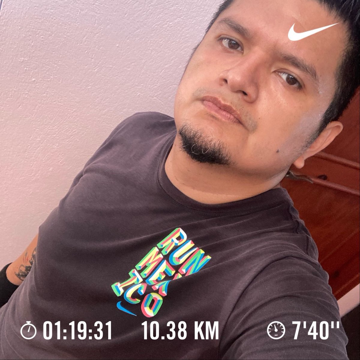 Corrí 10.38 km bueno corrí, trote , caminé y me arrastre por 1:19 hrs jaajaj #TocinoTeam 🥓🏃🏻‍♂️💪 #NRC ⁦@ComuniRunners⁩ ⁦@ManicomioRunner⁩