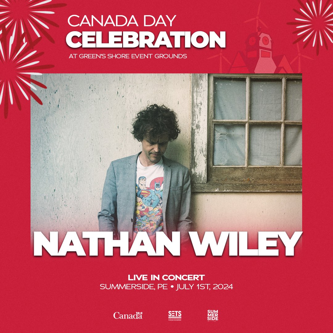 Award-winning Summerside artist, 𝐍𝐀𝐓𝐇𝐀𝐍 𝐖𝐈𝐋𝐄𝐘 will round out our main entertainment lineup this Canada Day at Green’s Shore Event Grounds.

Join us on July 1st for an amazing family-friendly FREE event on our picturesque waterfront! 

#Summerside | #CanadaDay24 🇨🇦🎸