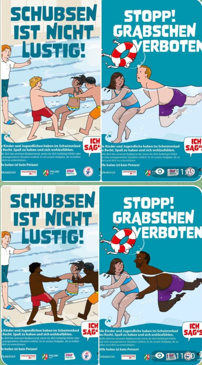 Oben rechts und links , so wie 
die Plakate der Kölner Kampagne aussehen!

Unten: die Korrektur wie Sie aussehen sollten.

#Deutschlandabernormal
#AfDjetzterstrecht  
#nurnochAfD  
#RemigrationJetzt