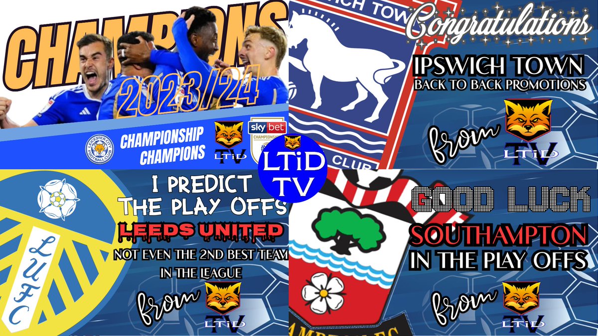 THE STORY OF THE CHAMPIONSHIP FINAL DAY
#IpswichTown #SouthamptonFC #Leeds #LCFC #championship #Leicester #Leicestercity #leicestercityfc #efl #leicestercitylive #leicestercityaovivo #foxes @lcfc @leicester
@leicestercity @leicestercityfc