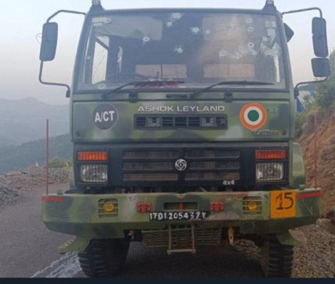 Terrorists ambush Indian Air Force vehicle at Shah Sattar area in Poonch. @adgpi I am worried about men and Officers who are fighting in confuse state of minds. Recent inquiry on our own men have already shaken all of us. Polticians and the ruling party gives priority to