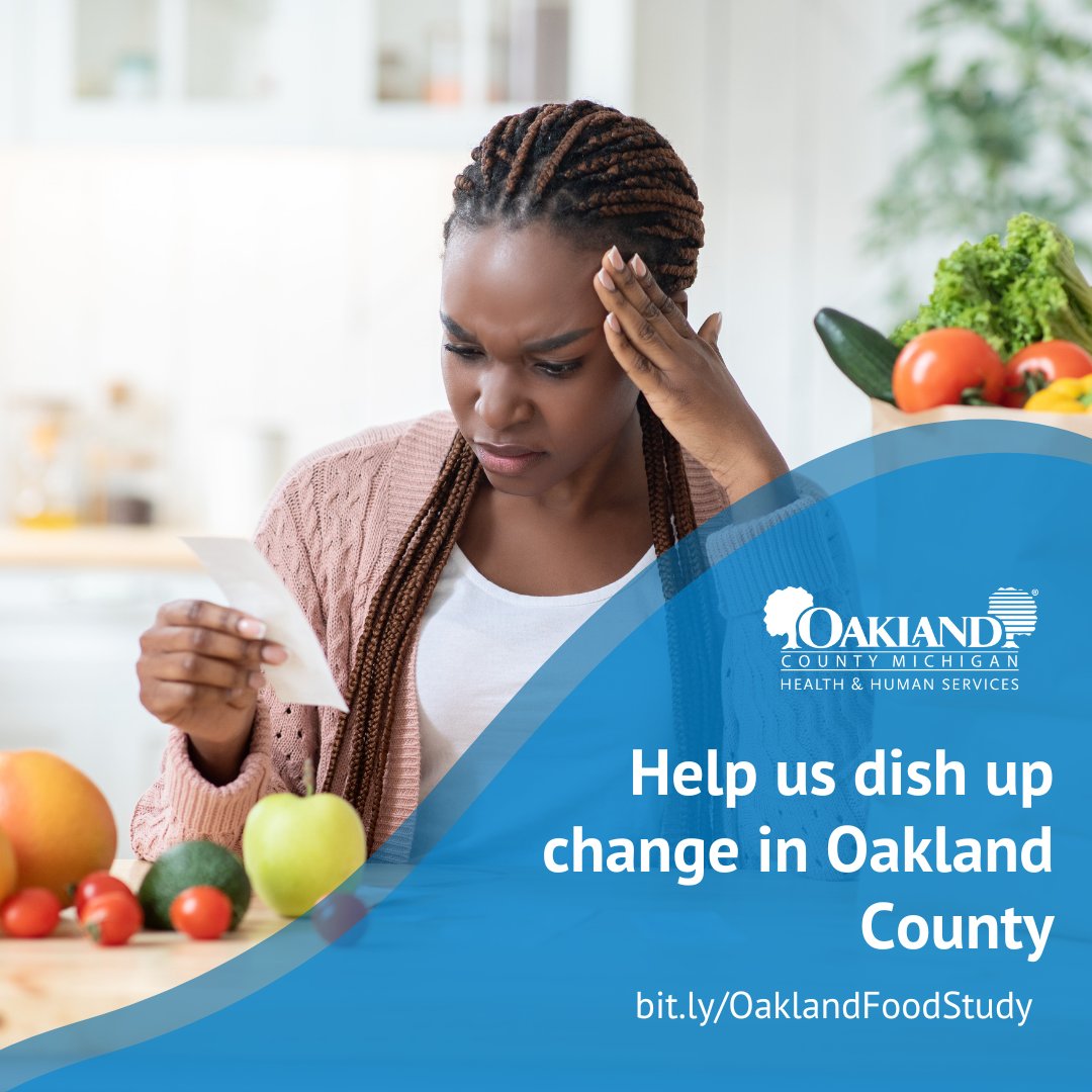 Be a key ingredient in shaping #OaklandCounty’s food future! Let's ensure everyone has access to affordable, healthy food that reflects our diverse community. Share your thoughts & experiences on how you & your family find food through this survey. bit.ly/OaklandFoodStu…