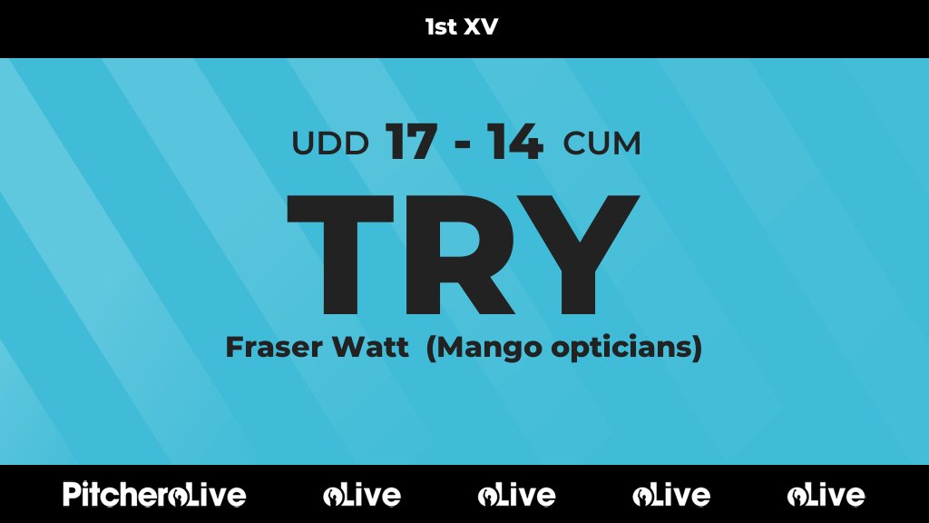 39': Fraser Watt (Mango opticians) scores for Uddingston RFC 🙌 #UDDCUM #Pitchero pitchero.com/clubs/uddingst…