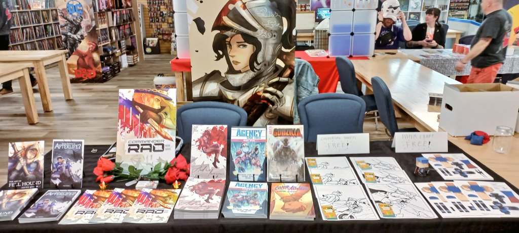All setup at Enter The Battlefield in Oakville!!! Come drop by and say hi :) coloring sheets and papercrafts are FREE 🔥❤️
