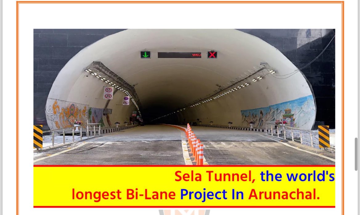 🟢Sela Tunnel Project : An Important and strategic infrastructure. 👉 Significance: 1. The Sela Tunnel project is of strategic importance as it will provide all-weather connectivity to the Tawang region, which is close to the India-China border. 2. The tunnel will also help in
