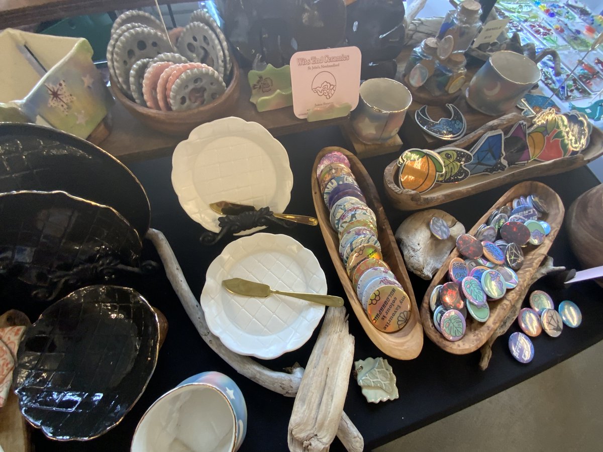 We have pottery and glasswork pieces here today until 4pm at 245 Freshwater Road. #sjfmnl #sjfm #pottery #glassworks #stjohns #supportlocalartists