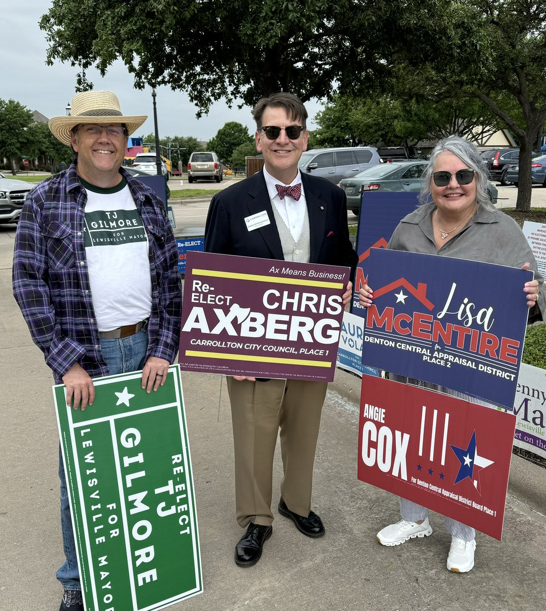It’s Election Day! Out supporting my favorite candidates today at Queen Margaret Community Center until 7:00 pm. Appraisal District: Angie Cox Lisa McEntire Rick Guzman City of Lewisville: Mayor TJ Gilmore Council William J Meridith City of Carrollton: Council Nancy Straub…