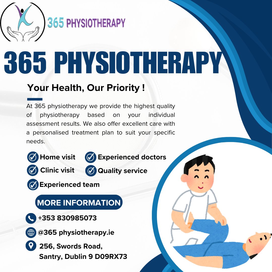 We Offer excellent care with a personalised treatment plan to suit your specific needs.
#365physiotherapy 
#physionearme
#physiotherapynearme
#Sportsphysio
#Sportsphysiotherapy
#PhysioSport
#Nearmephysiotherapy
#Physiotherapyclosetome
#Physiotherapistnearbyme