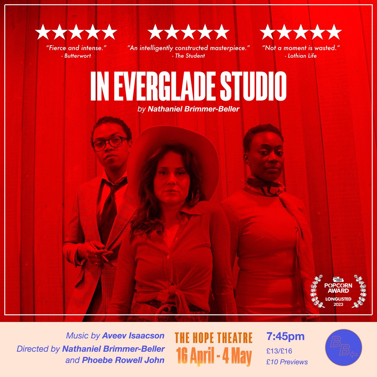 Last performance of In Everglade Studio's run at @TheHopeTheatre tonight. Saying goodbye to August 1974... Thank you to our audiences ❤️ Get tickets to this 'unique, powerful, and stunningly written' play, and join us there for our closing night: thehopetheatre.com/productions/in…
