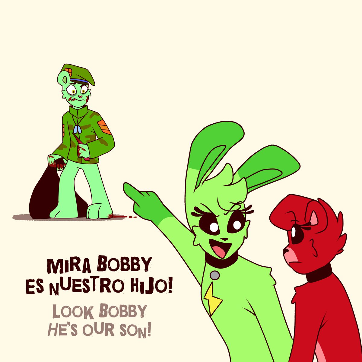 Flippy será el hijo perdido de Hoppy y Bobby? 🤔

#SmilingCritters #happytreefriends