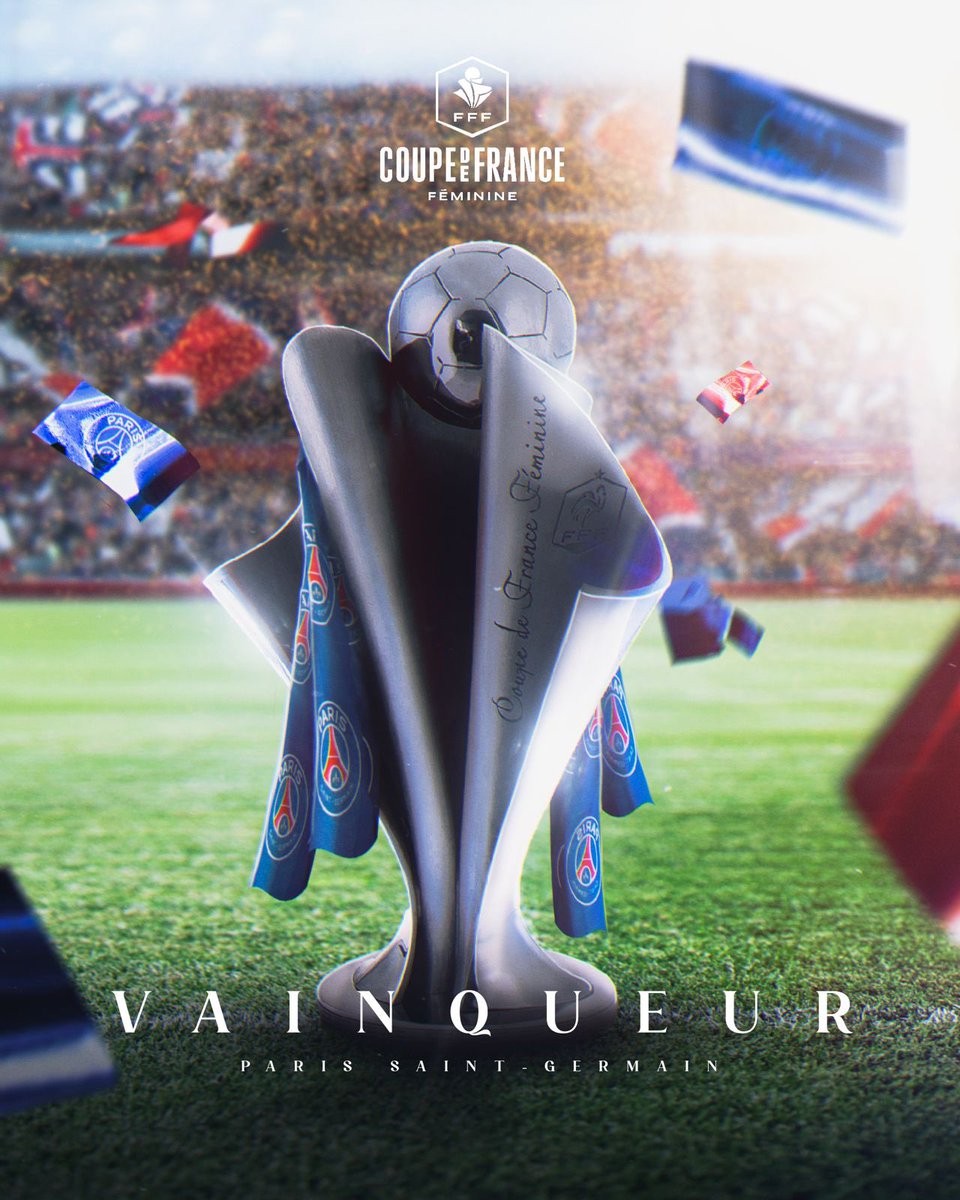 La #CoupeDeFrance Féminine pour le @PSG_Feminines 🏆 Au terme d’une rencontre accrochée, ce sont finalement les parisiennes qui s’imposent 1-0 face à Fleury !