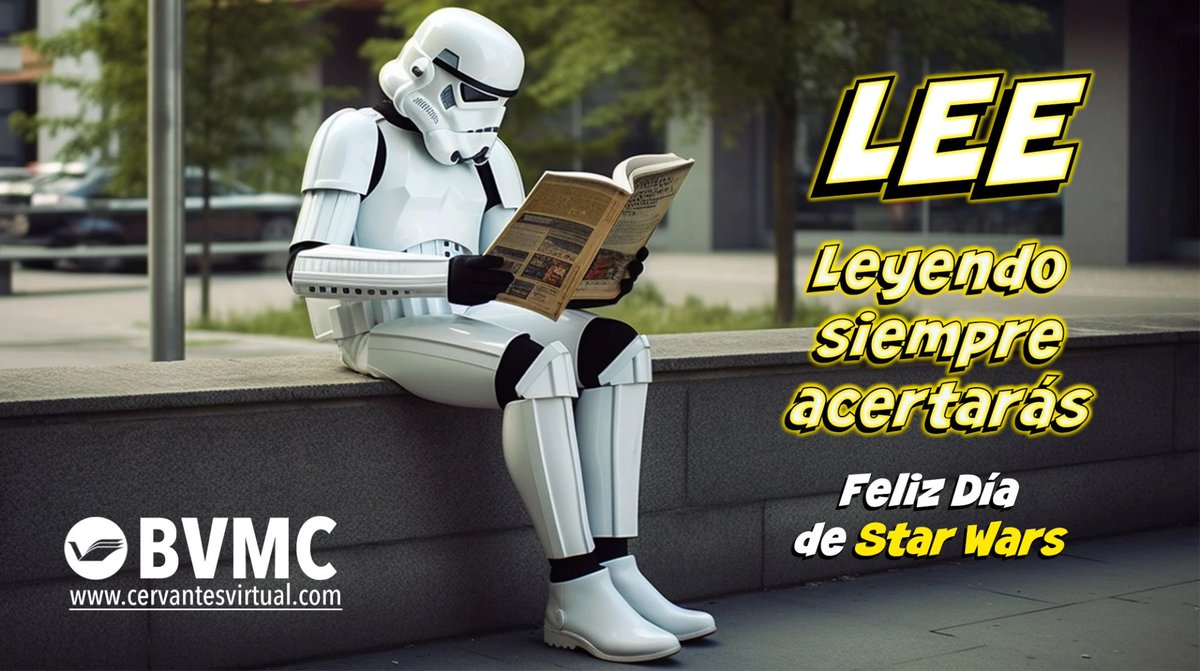 BVMC_UA's tweet photo. Con la lectura siempre aciertas.
No falles como un "soldado de asalto" del Imperio 🎯, LEE 😉

Elige un #ePub de nuestra colección ⤵️
https://t.co/urnirAfRPh

En el #StarWarsDay 🚀 te invitamos a LEER 📗📙📕
#MaytheForceBeWithYou en #BVMC 📚
#DisfrutaLeyendo 📖 https://t.co/T4WsAkPTXV