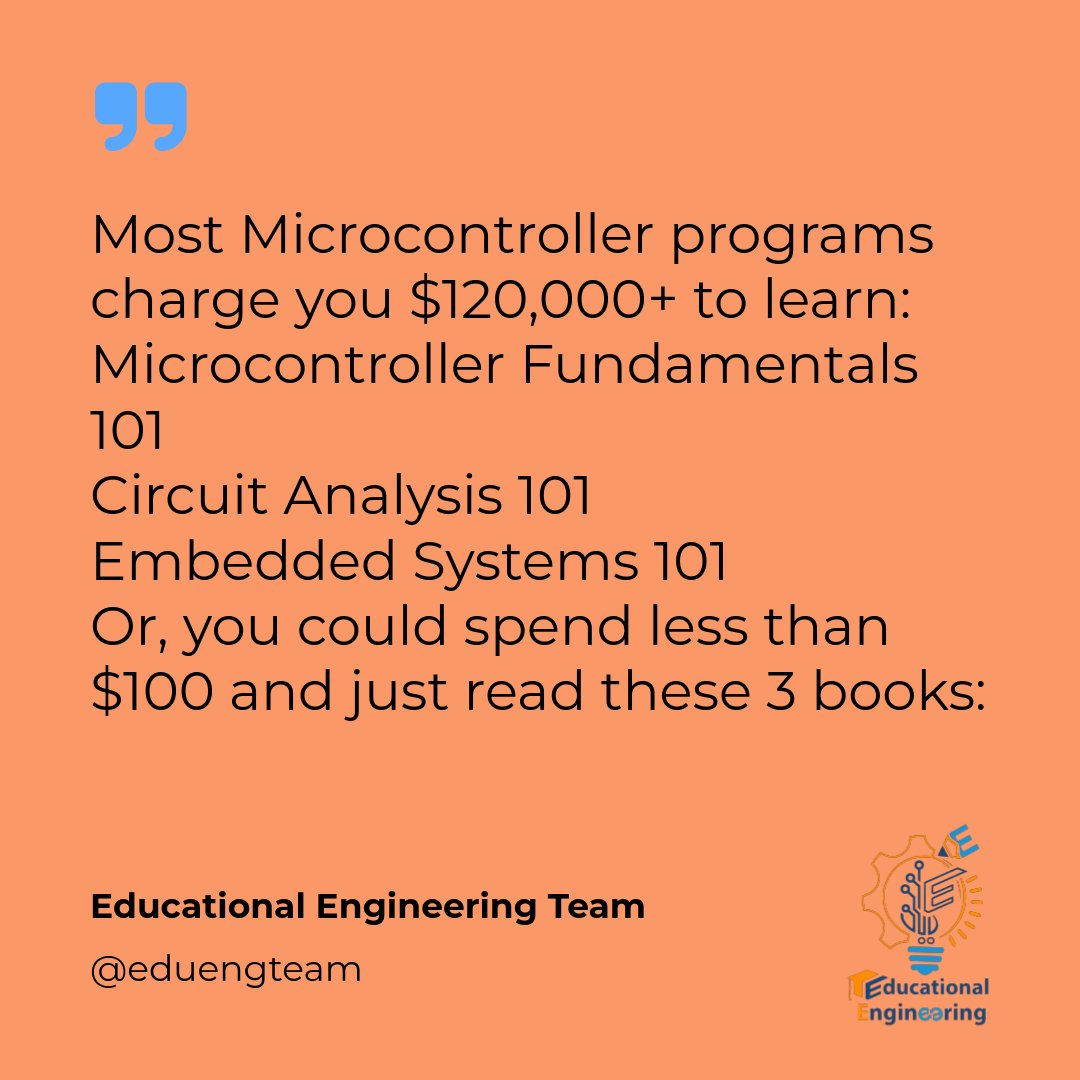 Why spend a fortune when you can learn for less? 📚 Dig into these reads and then let's get hands-on together! 🛠️ Ready to design circuits like a pro? DM us! 🚀 #Microcontrollers #CircuitDesign #EmbeddedSystems #eduengteam #ashrafexplains #embeddedsystem #embedded #programming