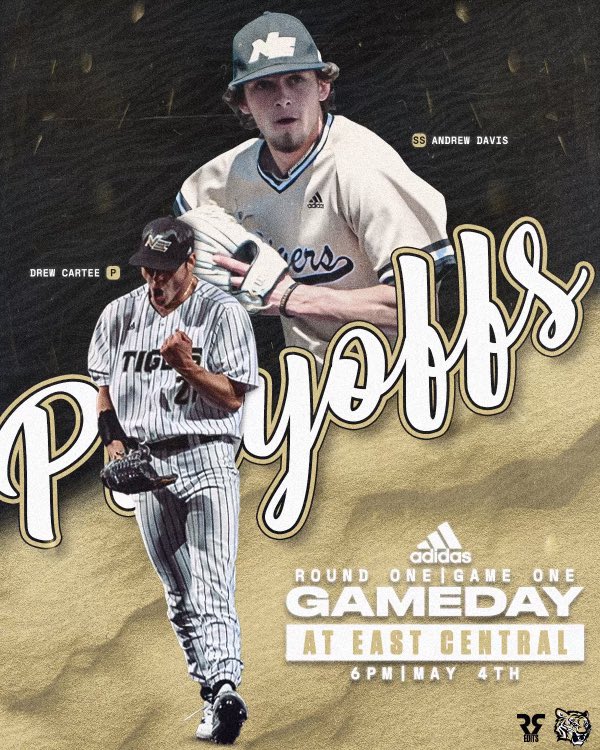 Round 1️⃣ Game 1️⃣

🆚 #1 East Central 
📍Decatur, MS
🏟️ Clark/Gay Baseball Complex
⏰ 6:00 PM
<a href="/NEMCCTigers/">Northeast Tigers</a>