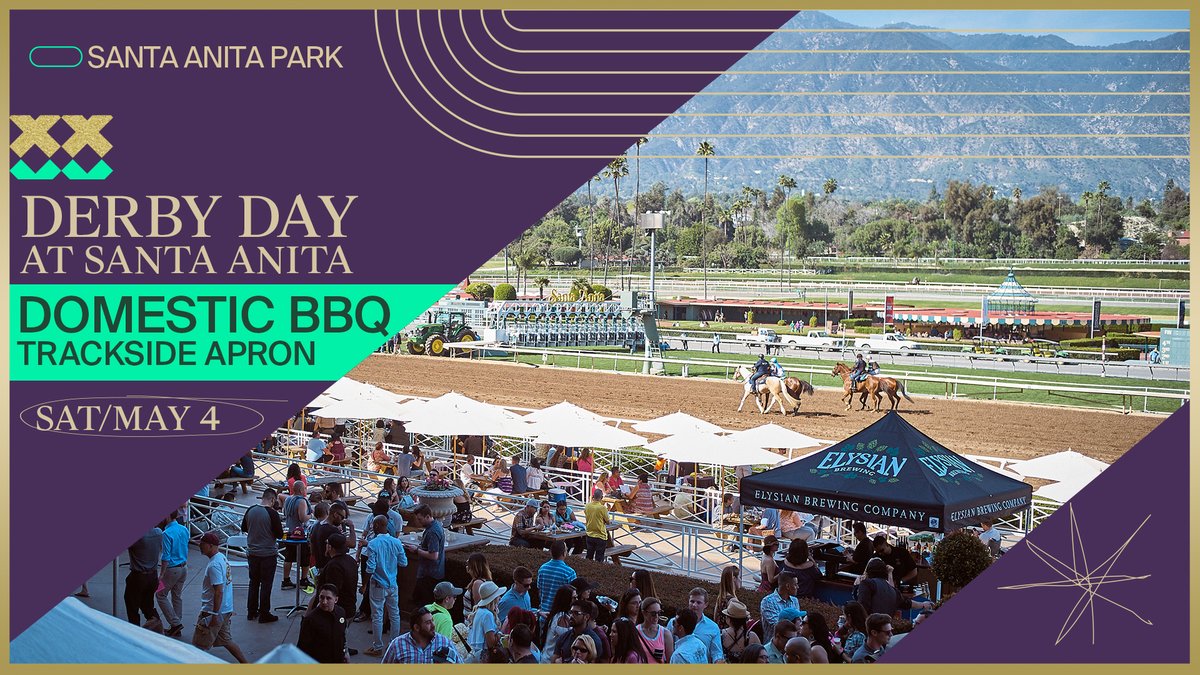 Join us for a sizzling BBQ on Kentucky Derby Day! 🍖 Experience the excitement of the races and the breathtaking views of Santa Anita. 🏇Grab the crew for mint juleps and unforgettable moments! 🌹 🗓️ May 4 ⏰ 12 PM - 4 PM 📍 Trackside Apron Tickets 🎟 santaanita.com/event/entertai…