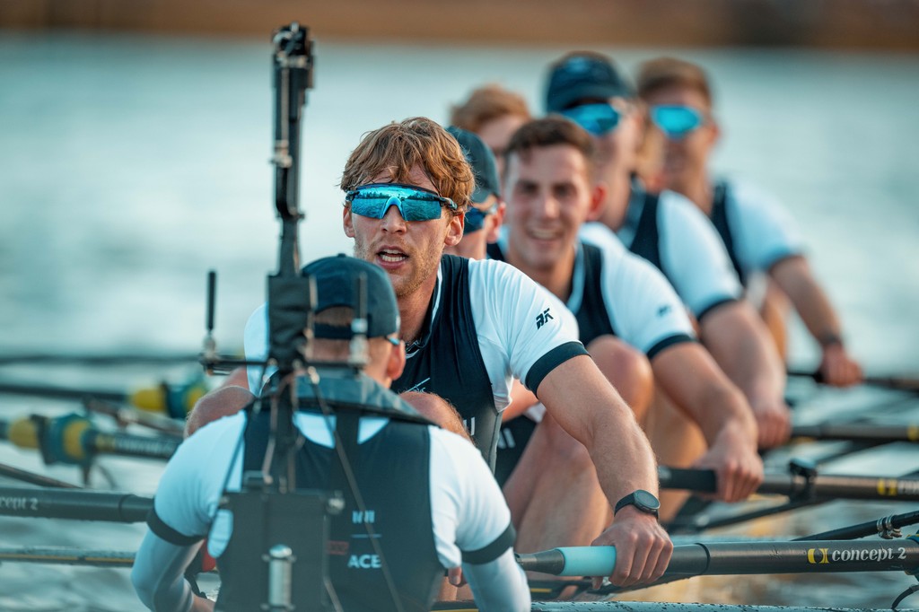 The Oxford Men's Blue Boat on Boat Race Day 2024 Photo: Benedict Tufnell @row360