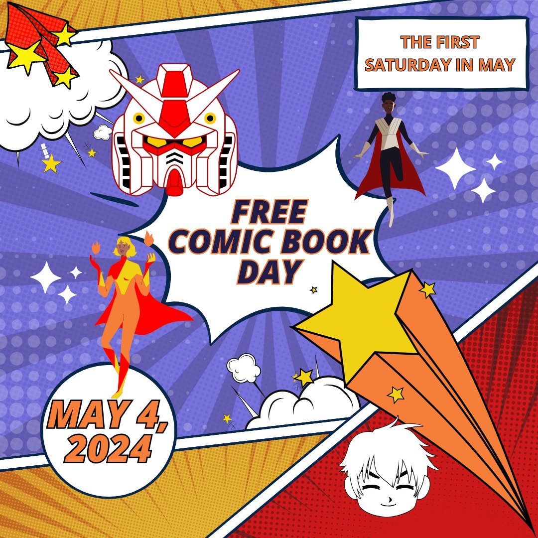 The first Saturday in May is Free Comic Book Day. Stop by your local comic book shop for an assortment of exclusive comic books for various age ranges, all for FREE! #SyossetPublicLibrary #FreeComicBookDay #NassauLibraries