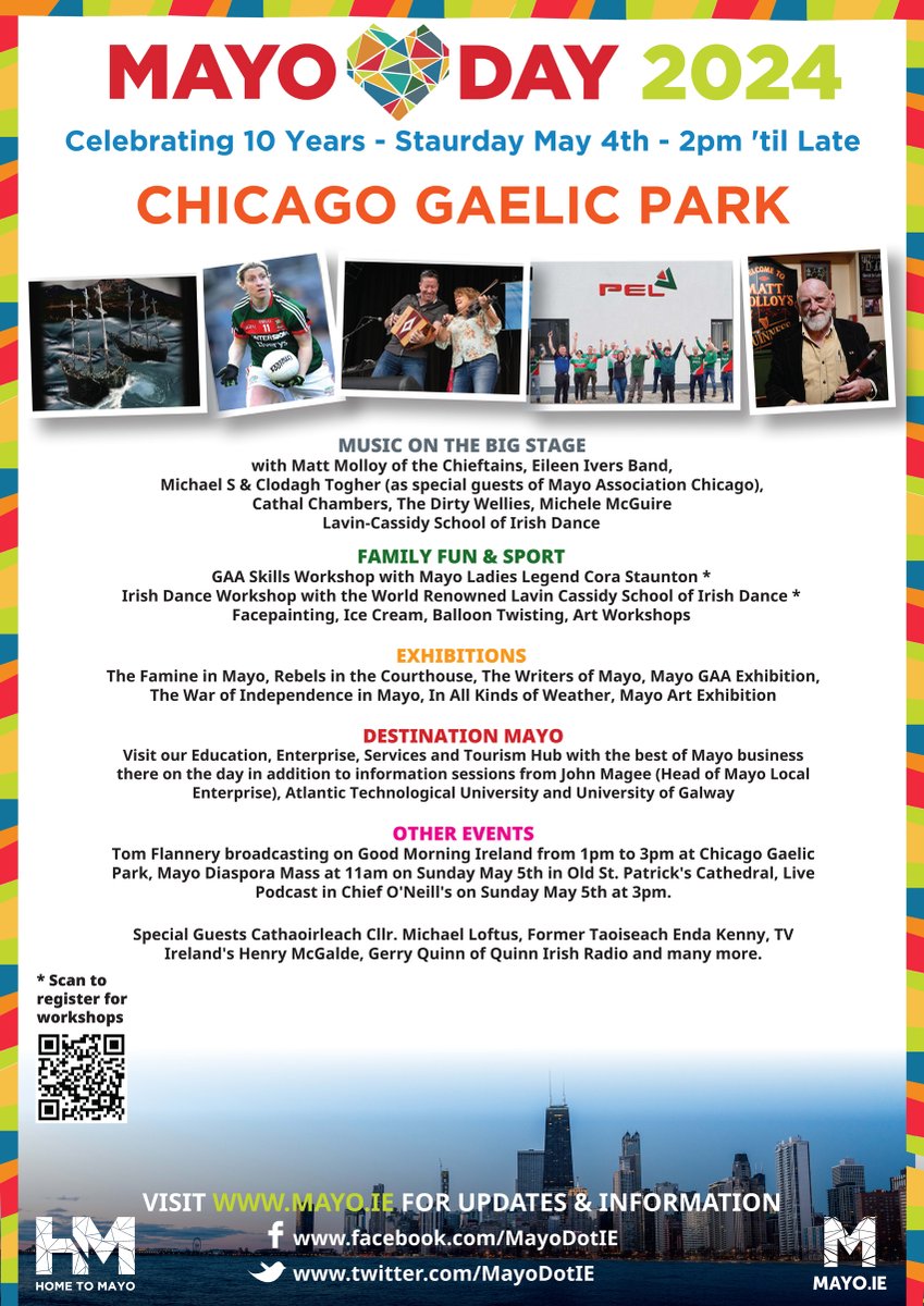 Just a matter of hours until #MayoDay takes over Chicago Gaelic Park as Mayo Day goes International on our tenth anniversary! We hope to see you later on today for a fantastic days of family fun, music food, arts and more! mayo.ie/Mayo-Day-2024/…