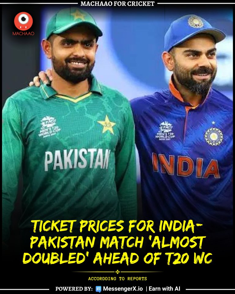 As per reports, Bidding wars: Fans vs Ticket Prices!
.
.
.
#T20WC #IndiaVsPakistan