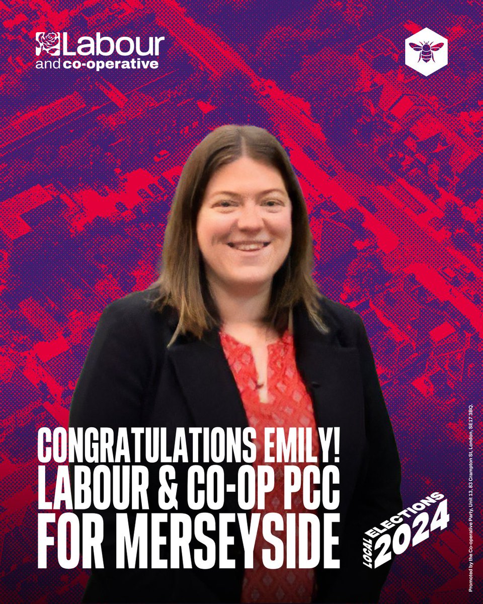 🎉 Congratulations @emilyspurrell, Labour & Co-operative PCC for Merseyside!