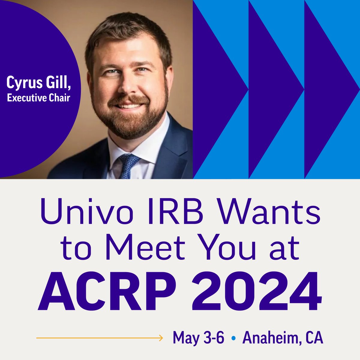 Are you in Anaheim for @ACRPDC? Don’t miss your chance to say hi to Cyrus Gill and learn how we can help you navigate the path to #IRB approval faster and with less bureaucracy. #ACRP2024