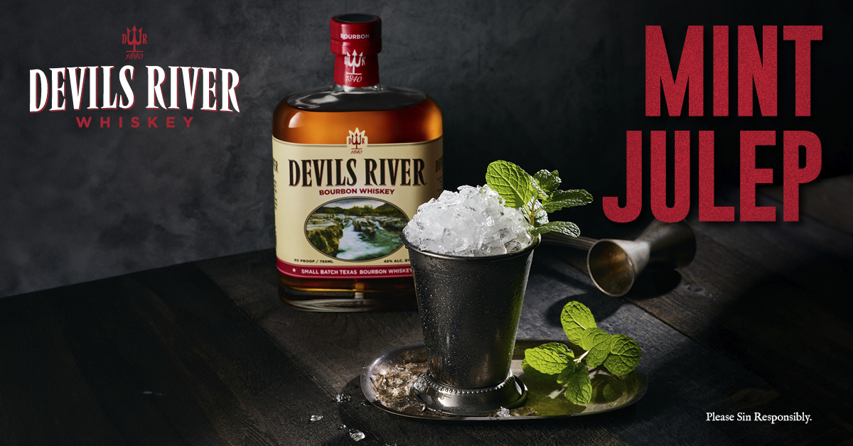 Celebrate the 150th Kentucky Derby today with a classic whiskey cocktail, the Mint Julip! 🐎 Mix 2 oz. Devils River Bourbon, 2-3 dashes of Angostura Bitters, 1/4 oz. simple syrup in a cup. Muddle, add crushed ice, mint sprig, and sugar powder. Enjoy the classic cocktail!