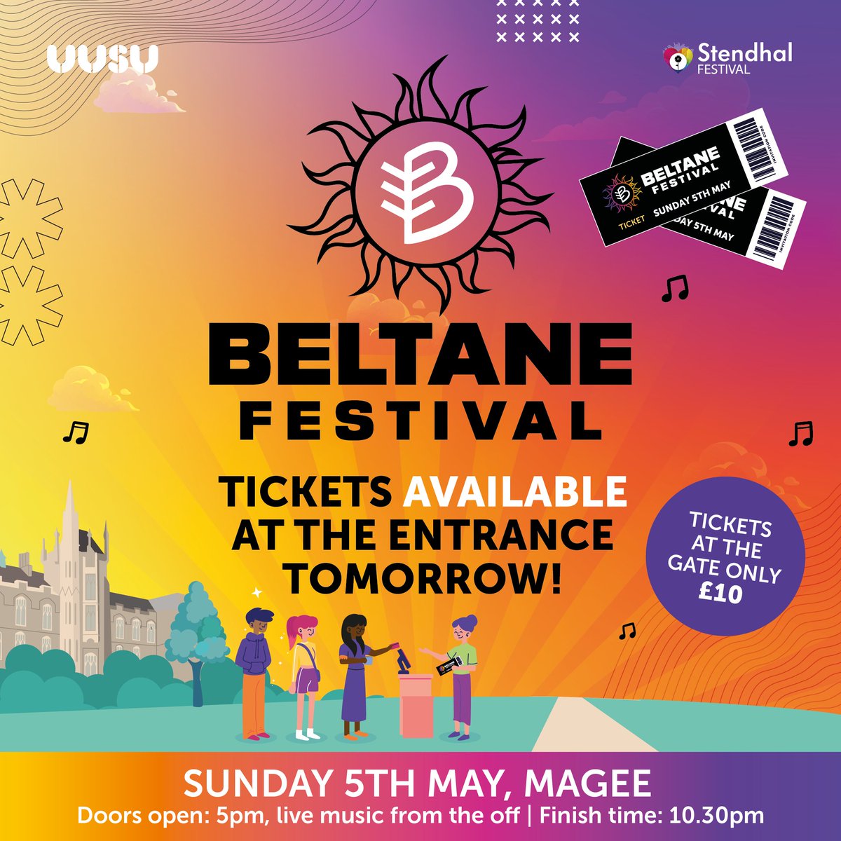 We’ve been counting down to our Beltane Festival & it’s almost here 🤩 As some of you have been still making your minds up and convincing your mates to come, we will have tickets on the gate for just £10 💸 Get all the important info here uusu.org/news/article/6…