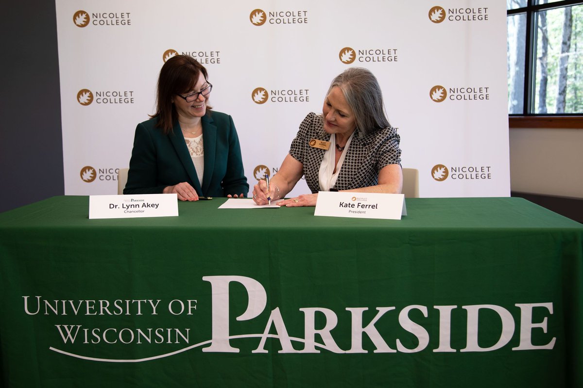 UW-Parkside and Nicolet College have forged two new articulation agreements designed to facilitate a smooth transition for Nicolet College graduates into UW-Parkside’s online Bachelor of Science in Business Administration program. #uwparkside uwp.edu/explore/news/n…