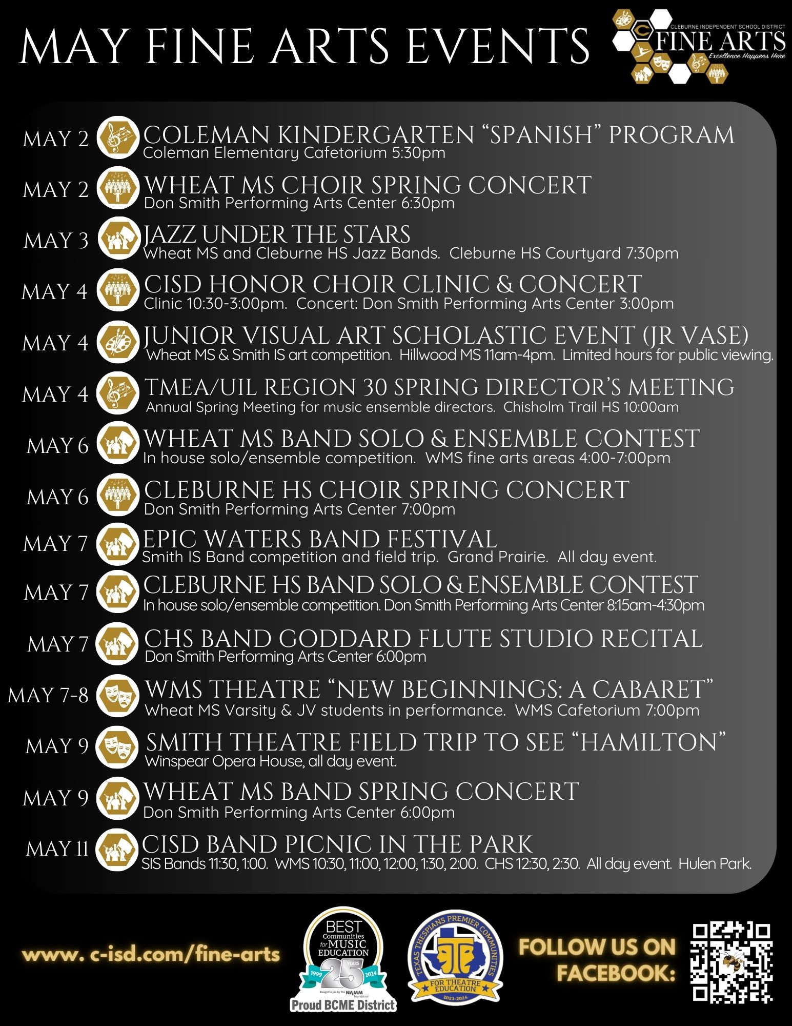 cleburne-isd-on-x-explore-creativity-with-our-may-calendar-from-the-fine-arts-department-may-is-a-month-full-of-exciting-events-you-won-t-want-to-miss-out-check