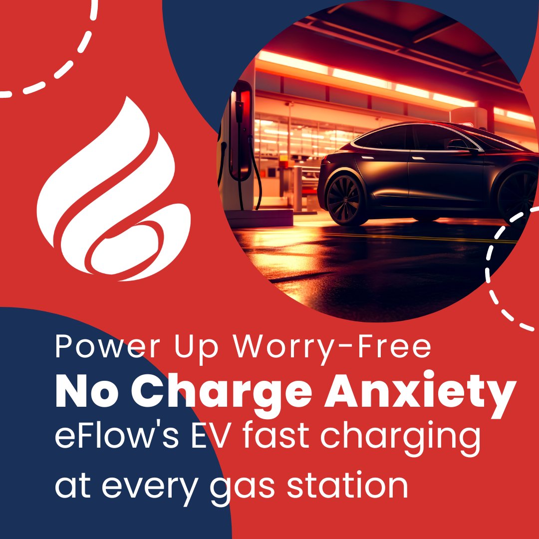 Say goodbye to charge anxiety! With eFlow's EV fast charging at every gas station, power up worry-free on your journey. ⚡🚗 #EVCharge #ChargeAnxiety #Energy #GasStation #fyp