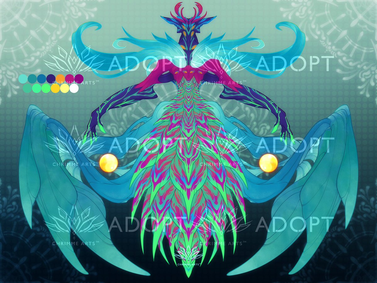 [Parrotfish] 

‘A spellcaster of the oceans whose vibrant patterns are used as a means of hypnosis to lure prey lower into the depths.’ 

Wanted to push myself with patterns and colors for this design! Up for grabs! Info in 🧵

#mermay #mermay2024