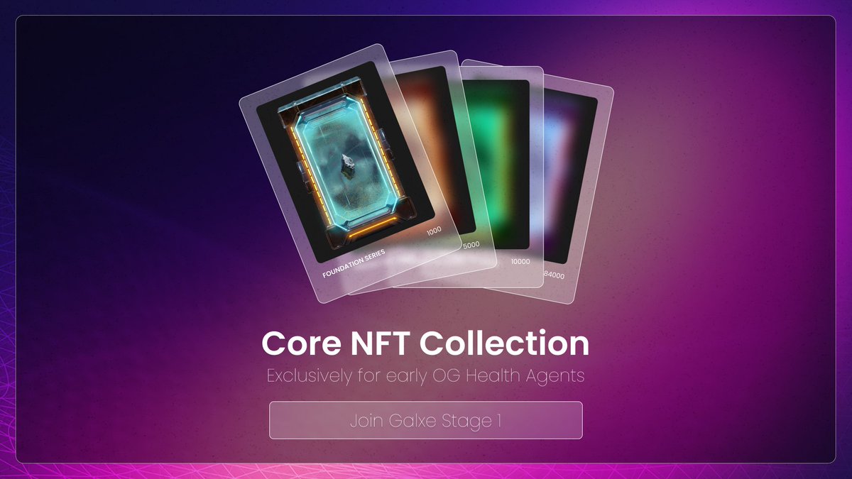 1000 Limited NFTs of our Foundation series were claimed in just hours. Missed out? No worries! Our exclusive Foundation series NFT collection is still available for the first 5000 participants. To whitelist yours, complete: app.galxe.com/quest/ten/GCSD… & become an OG Health Agent!