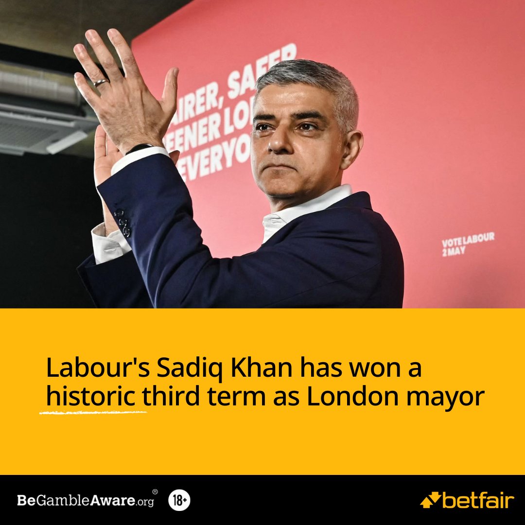 Over £1.9million traded on the London Mayoral Election 🌹Sadiq Khan matched at a high of 2.4