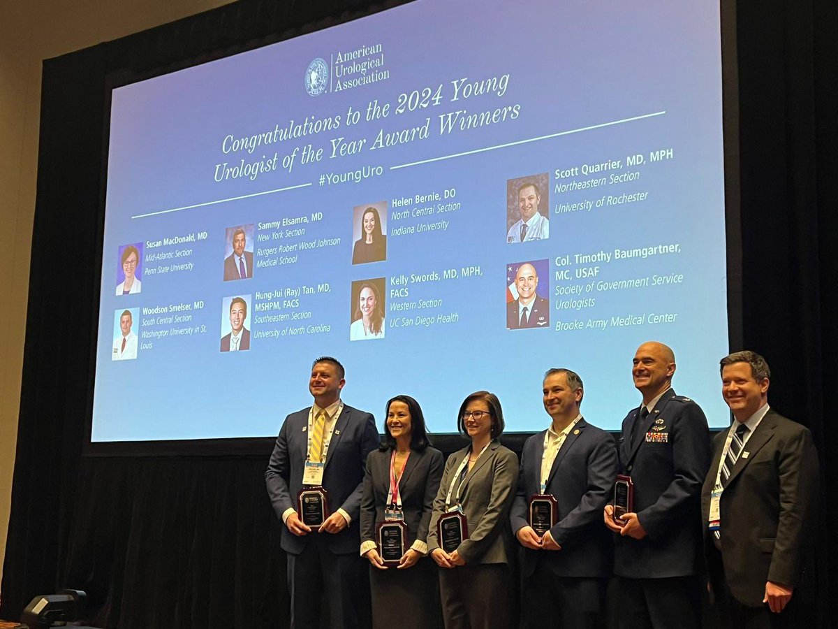 The 2024 Young Urologist of the Year Winners honored at the YU Forum. Congratulations again! #YoungUro #AUA24