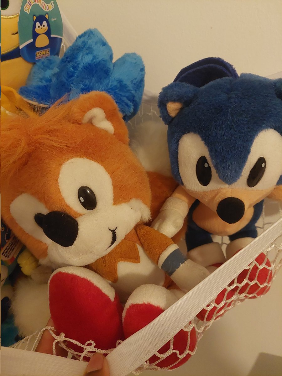 @daily_plushies My Caltoy Tails plush (and Sonic). He was a plush I've wanted since I was a kid and I was able to find him again on shopgoodwill and it was so healing to my kid self. 🦊🦔✨️