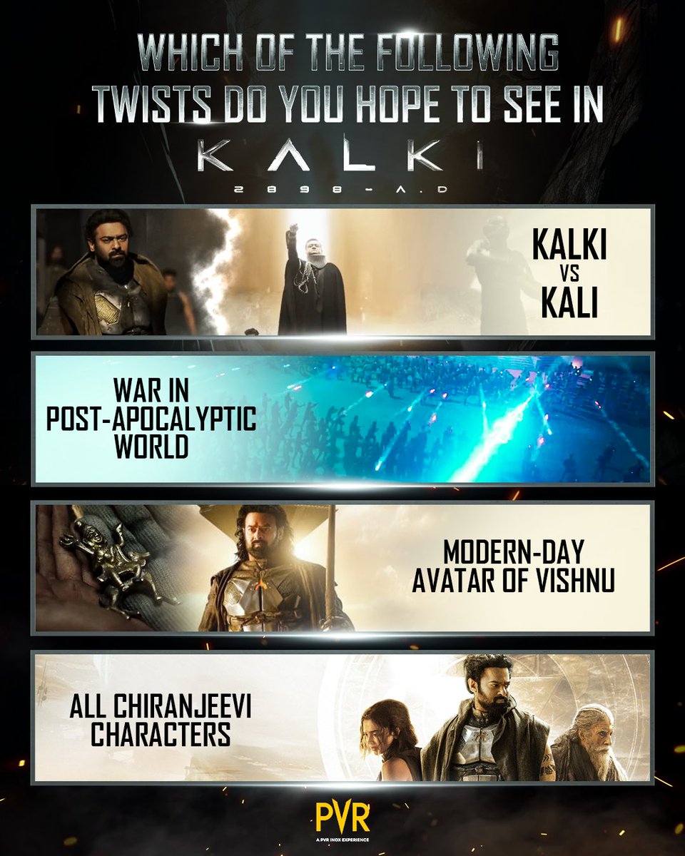 What twist are you hoping to see in the movie? #Kalki2898AD

#Prabhas #AmitabhBachchan #DeepikaPadukone #KamalHaasan