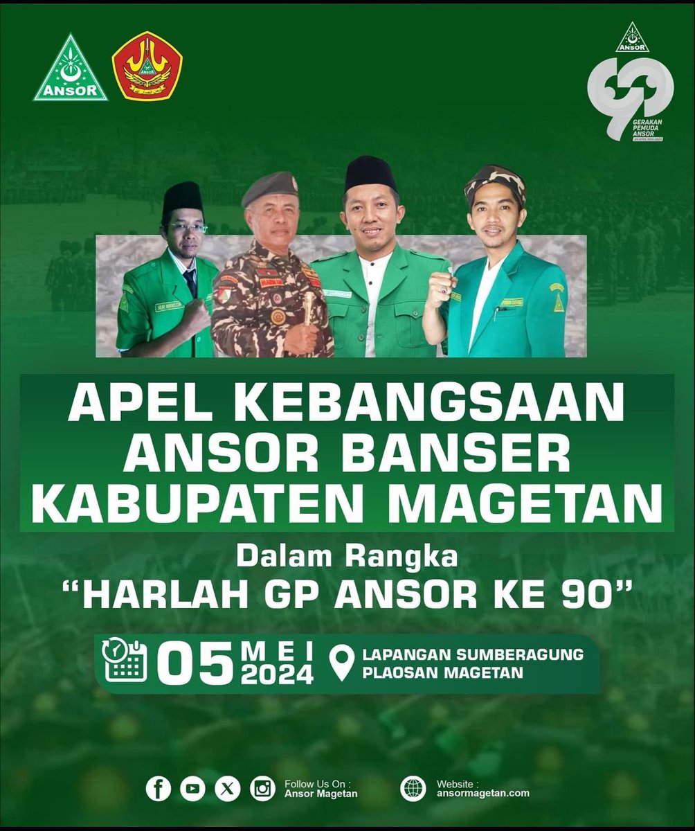 Yuk motoran bareng Ansor/Banser Magetan, Ansor/Banser akan menjadi bagian dari pelopor keselamatan dalam ber lalu-lintas. #Harlah90GPAnsor