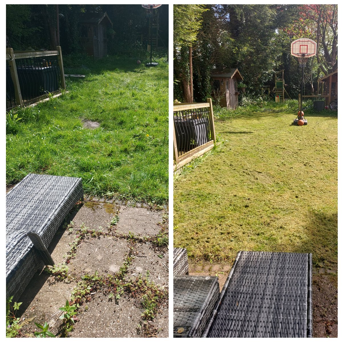 I shouldn't have done it, as feel like death now, but it's first cut has been so long overdue because of all the rain 😖 I know its 'no mow May' but I have left all the top end of the garden untouched for the wildlife 😇😆