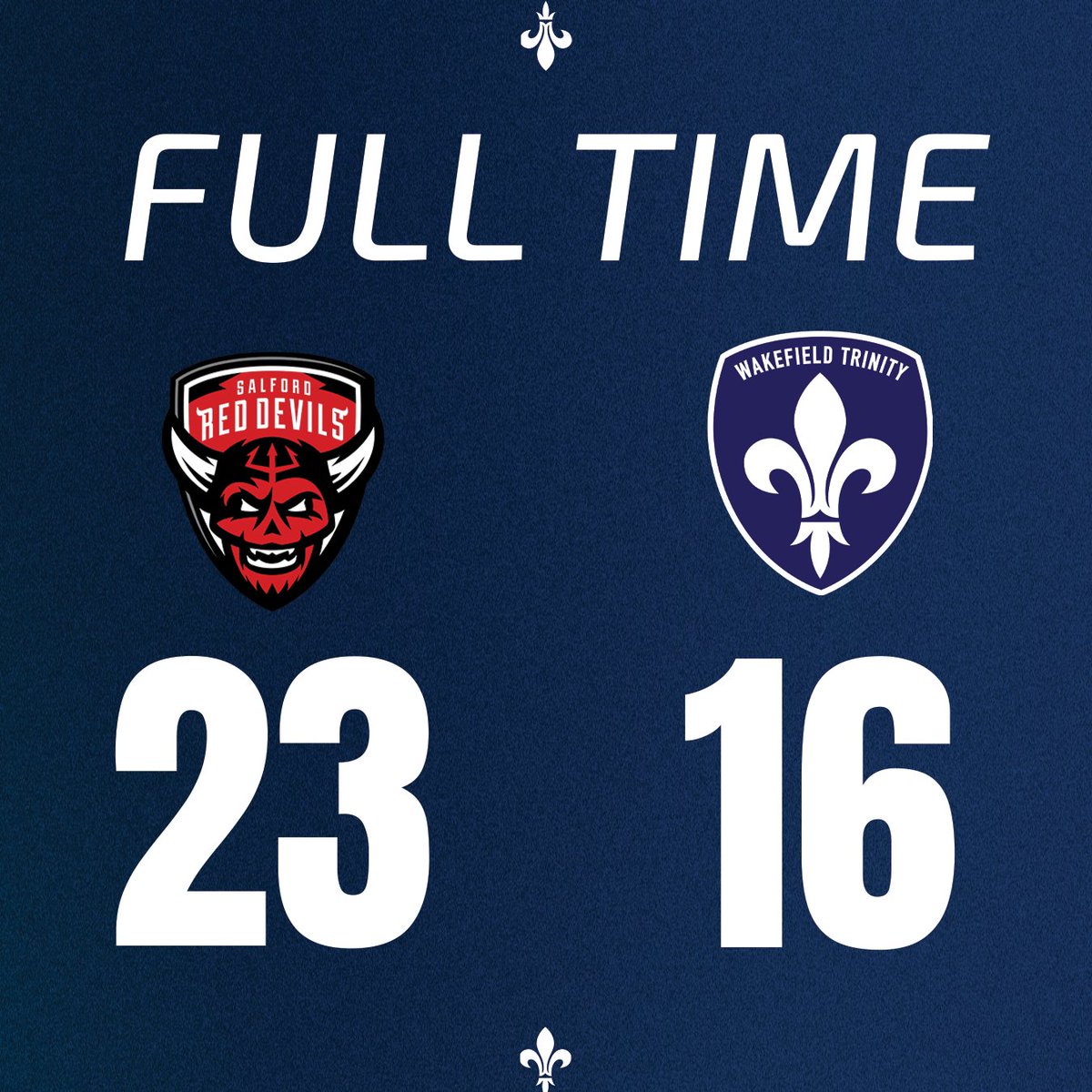 RESERVES FULL TIME: Salford Red Devils 23-16 Wakefield Trinity Tries from Tom Delaney, Cass Walker-Smith and Luke Bain saw Trinity fight back and lead throughout parts of the second half but the home side proved too tough in the end. #UpTheTrin